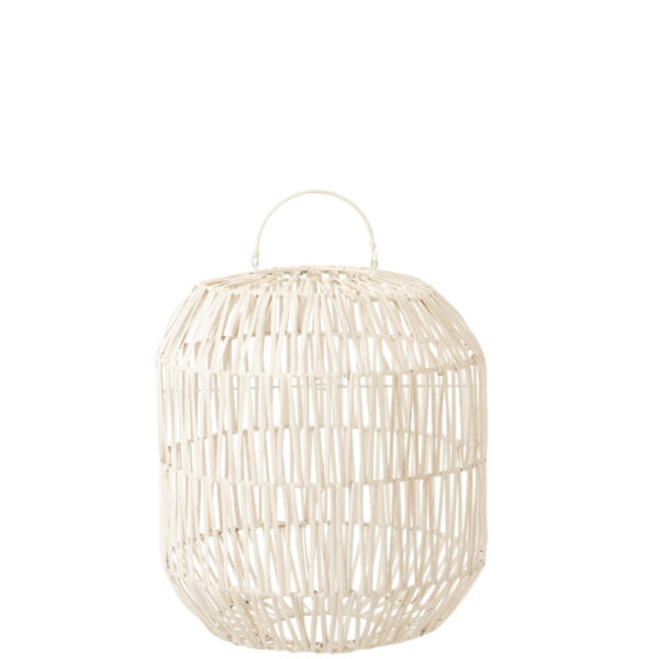 LAMP SHADE CYLINDER RATTAN WHITE