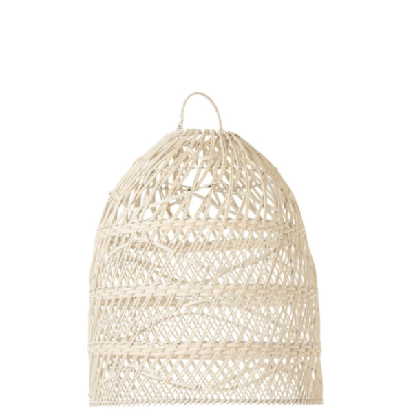 LAMP SHADE WAVES RATTAN WHITE