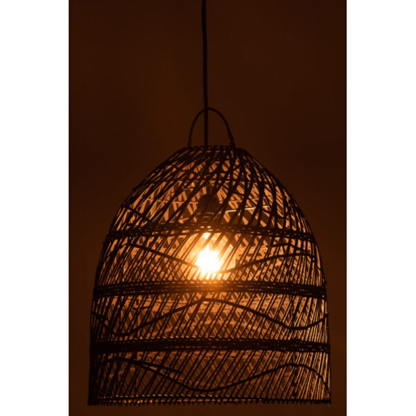 LAMP SHADE WAVES RATTAN BLACK - Bilde 3