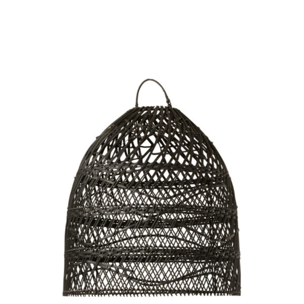 LAMP SHADE WAVES RATTAN BLACK