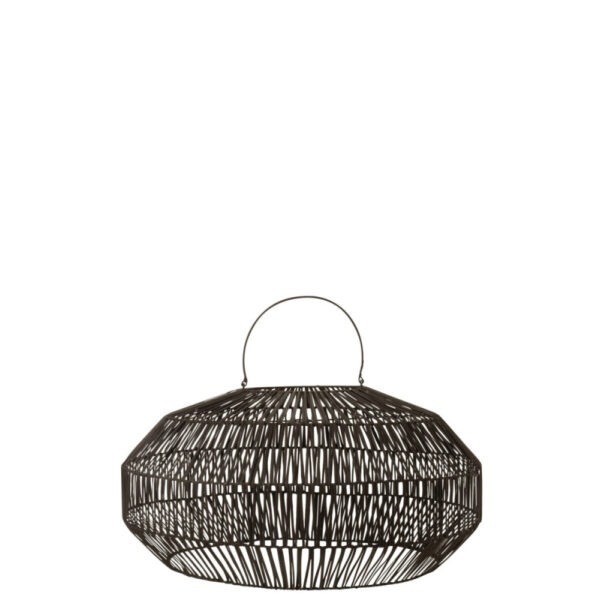 LAMP SHADES RATTAN BLACK MEDIUM