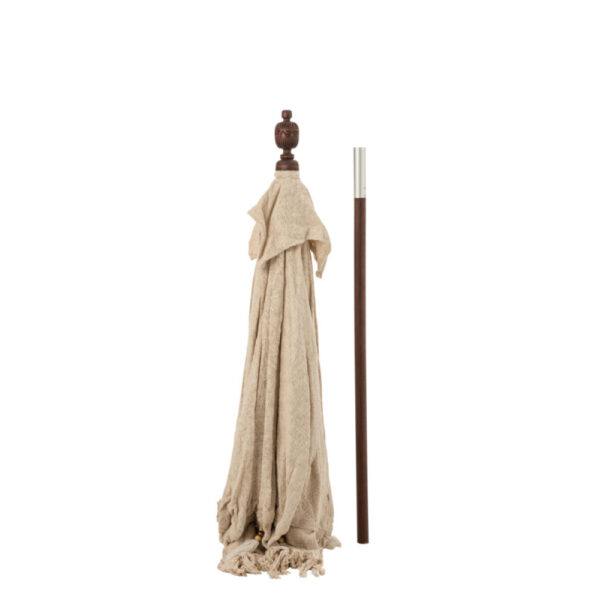 SUNSHADE TASSELS/SHELLS BEIGE WOOD DARK BROWN LARGE - Bilde 3