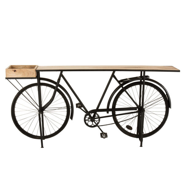 CONSOLE BICYCLE METAL/MANGO WOOD BLACK/NATURAL - Bilde 2