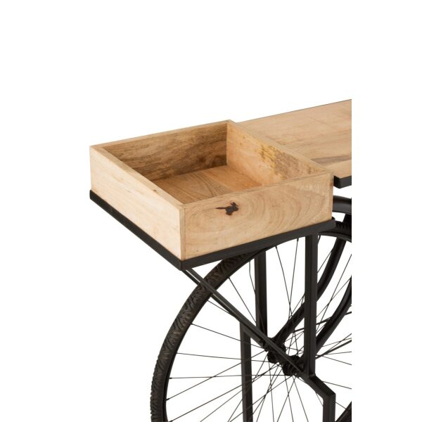 CONSOLE BICYCLE METAL/MANGO WOOD BLACK/NATURAL - Bilde 4