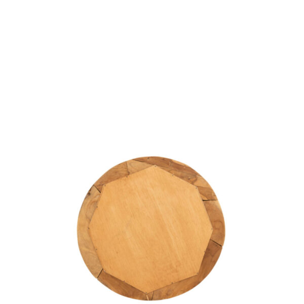 MIRROR ROUND PIECES TEAK WOOD NATURAL SMALL - Bilde 2