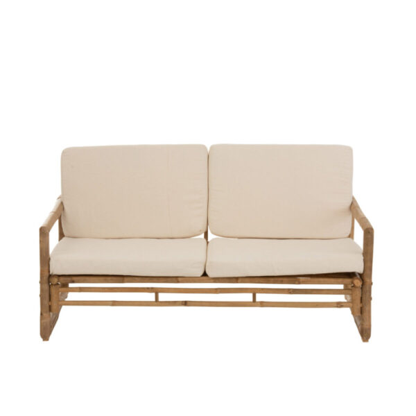 SOFA 2 PEOPLE BAMBOO+TEXTILE NATURAL/WHITE - Bilde 2