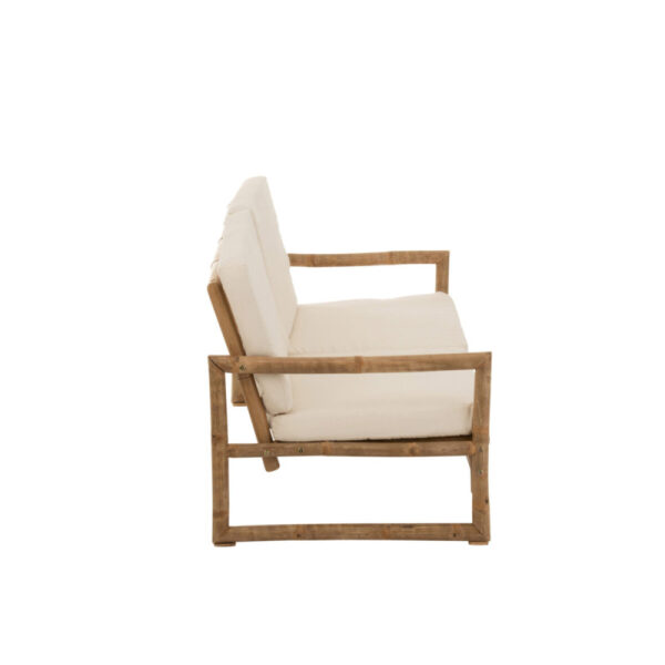 SOFA 2 PEOPLE BAMBOO+TEXTILE NATURAL/WHITE - Bilde 3