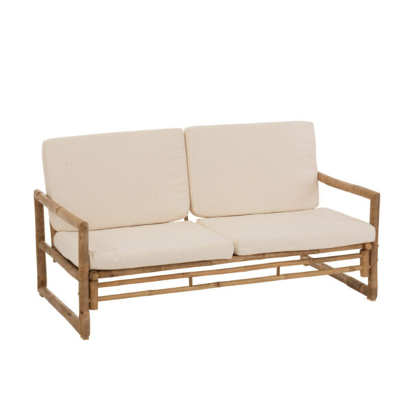 SOFA 2 PEOPLE BAMBOO+TEXTILE NATURAL/WHITE