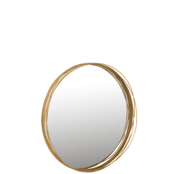 MIRROR AURORA ROUND IRON/GLASS GOLD MEDIUM