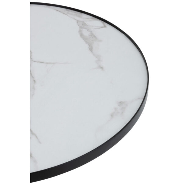 COFFEE TABLE ROUND MDF/IRON BLACK/WHITE MARBLED - Bilde 3