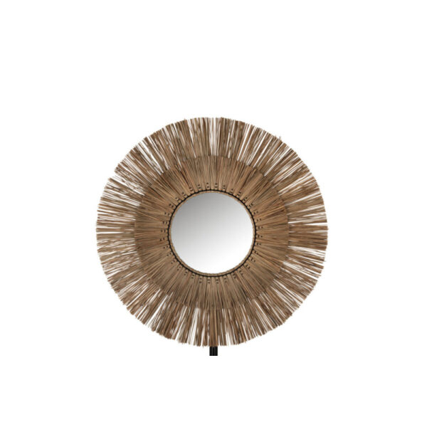 MIRROR MENDI ROUND GRASS NATURAL MEDIUM