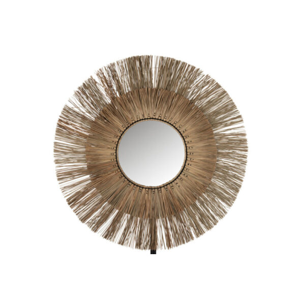 MIRROR MENDI ROUND GRASS NATURAL LARGE