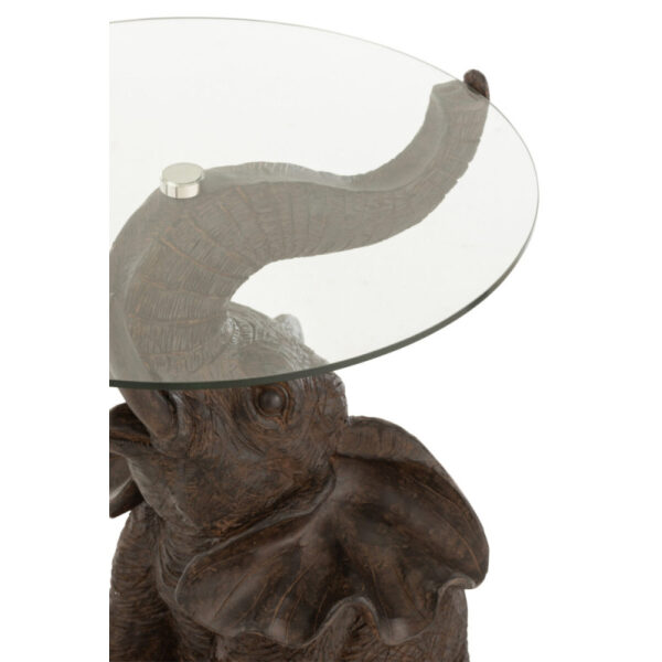 TABLE ELEPHANT POLY/GLASS DARK BROWN - Bilde 3