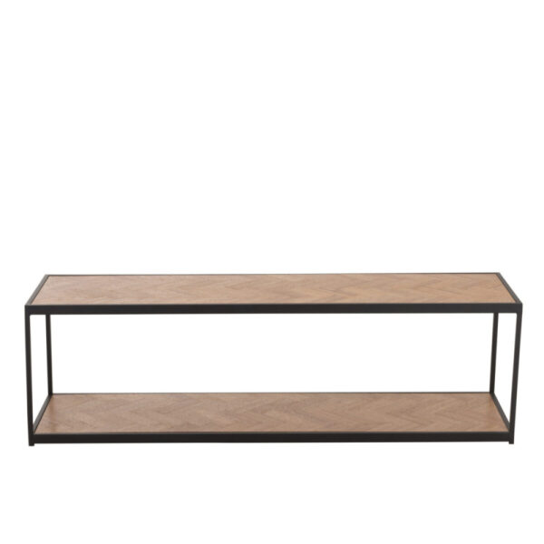 COFFEE TABLE ZIGZAG RECTANGLE WOOD/METAL NATURAL/BLACK - Bilde 2