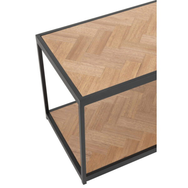 COFFEE TABLE ZIGZAG RECTANGLE WOOD/METAL NATURAL/BLACK - Bilde 5