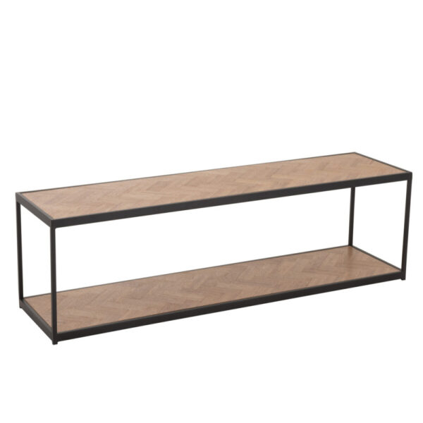 COFFEE TABLE ZIGZAG RECTANGLE WOOD/METAL NATURAL/BLACK