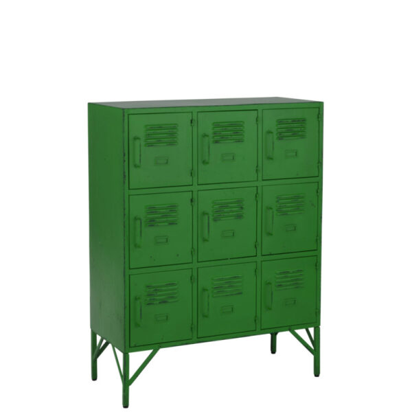 CUPBOARD 9DOORS METAL GREEN