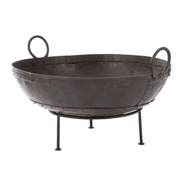 FIRE PIT ROUND IRON BROWN