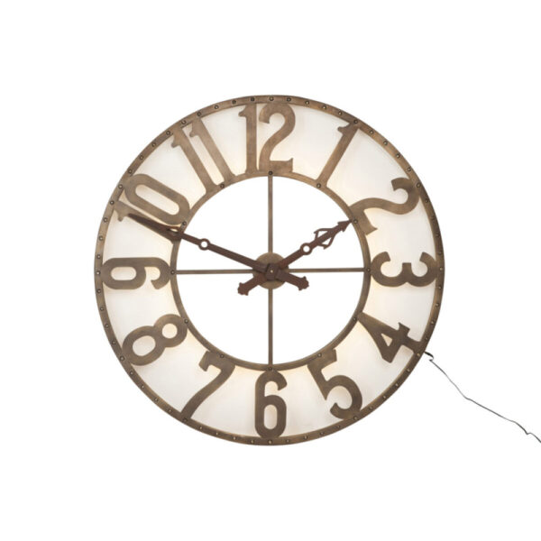 CLOCK ROMAN NUMERALS ROUND WROUGHT IRON BROWN SMALL - Bilde 2