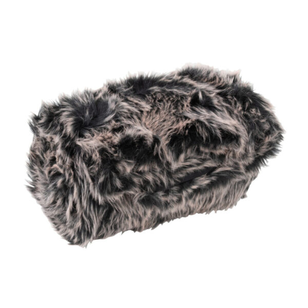 PLAID FAKE FUR LONG GREY/BLACK/WHITE - Bilde 4