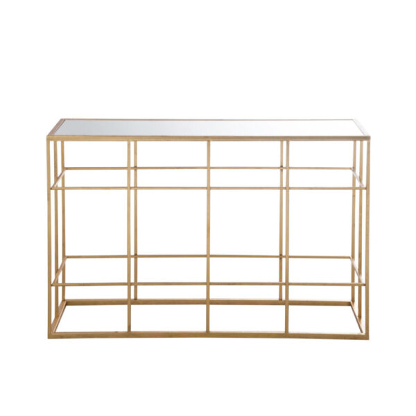 CONSOLE BARS METAL/GLASS GOLD - Bilde 2