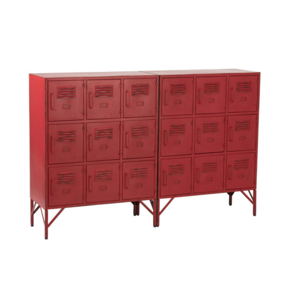 CUPBOARD 9 DRAWER METAL RED - Bilde 2