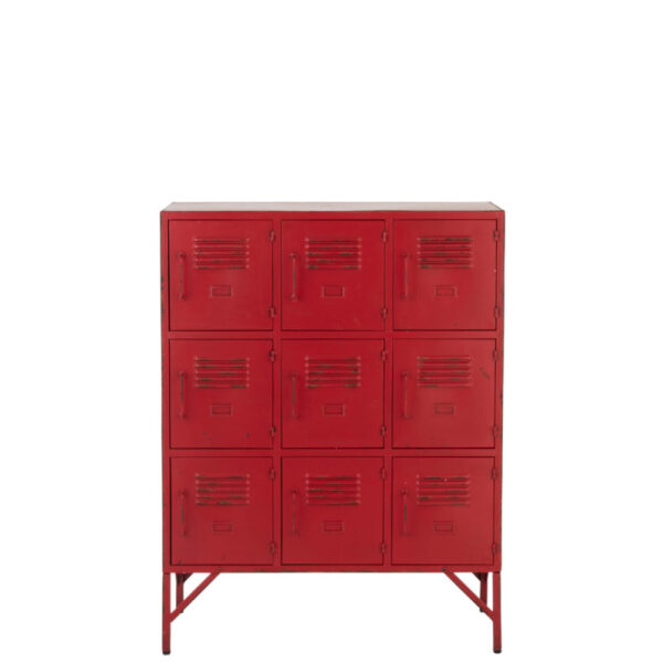 CUPBOARD 9 DRAWER METAL RED - Bilde 3