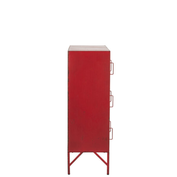 CUPBOARD 9 DRAWER METAL RED - Bilde 4