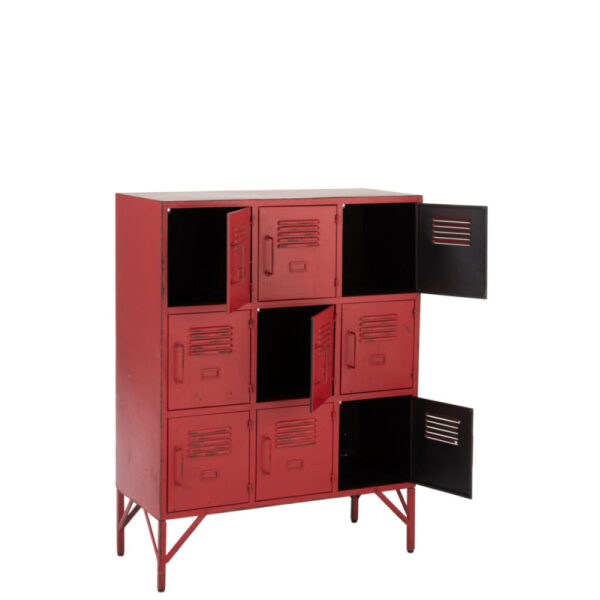 CUPBOARD 9 DRAWER METAL RED - Bilde 6