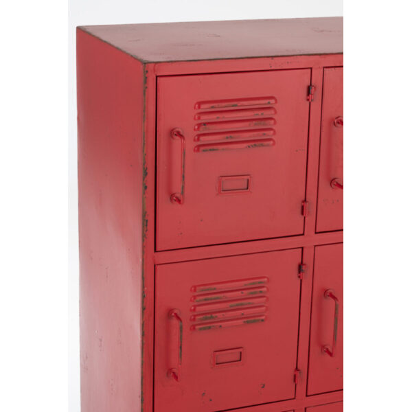 CUPBOARD 9 DRAWER METAL RED - Bilde 7