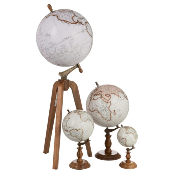 GLOBE ON FOOT WOOD WHITE/NATURAL EXTRA LARGE - Bilde 2