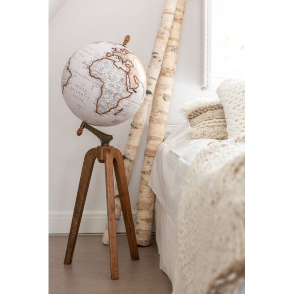 GLOBE ON FOOT WOOD WHITE/NATURAL EXTRA LARGE - Bilde 3