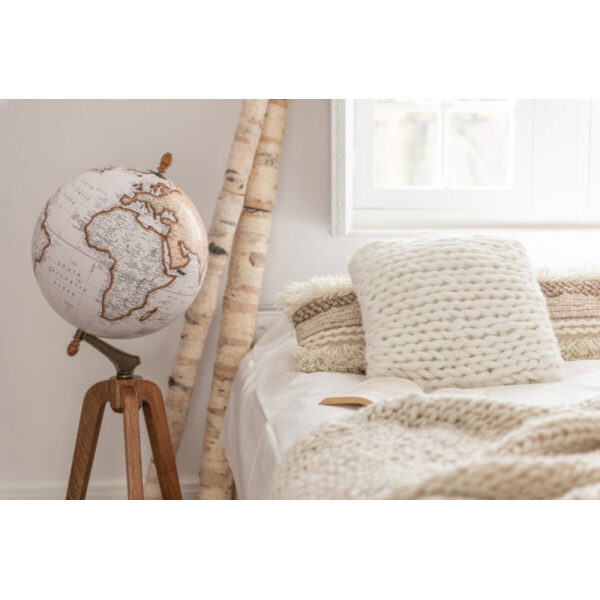 GLOBE ON FOOT WOOD WHITE/NATURAL EXTRA LARGE - Bilde 4