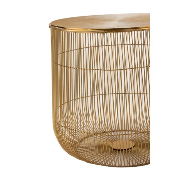 SET OF 2 SIDE TABLES BASKET METAL GOLD - Bilde 2