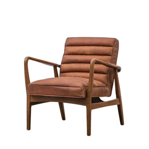 Datsun Armchair Vintage Brown Leather- - Bilde 2