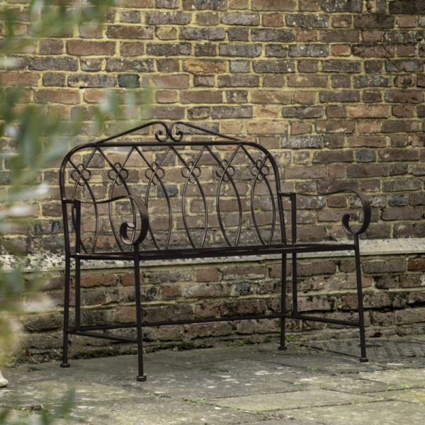 Matera Outdoor Bench Noir- - Bilde 2