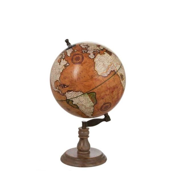 GLOBE ON FOOT WOOD RUST/NATURAL LARGE - Bilde 2