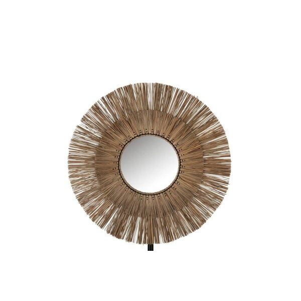 MIRROR MENDI ROUND GRASS NATURAL MEDIUM - Bilde 3