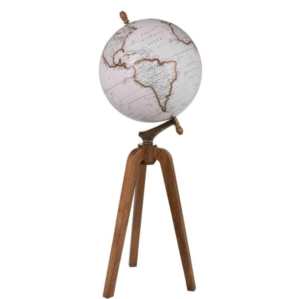 GLOBE ON FOOT WOOD WHITE/NATURAL EXTRA LARGE - Bilde 5