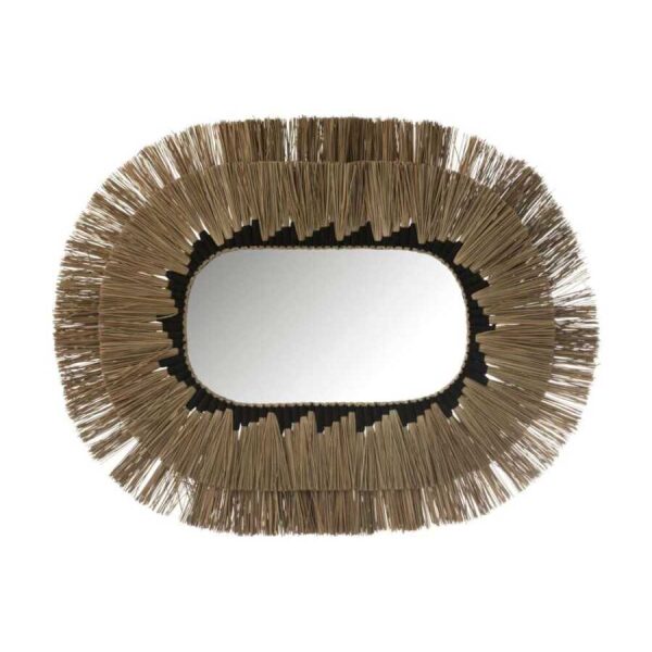 MIRROR OVAL PATTERN 2 LAYERS SEAGRASS NATURAL/BLACK