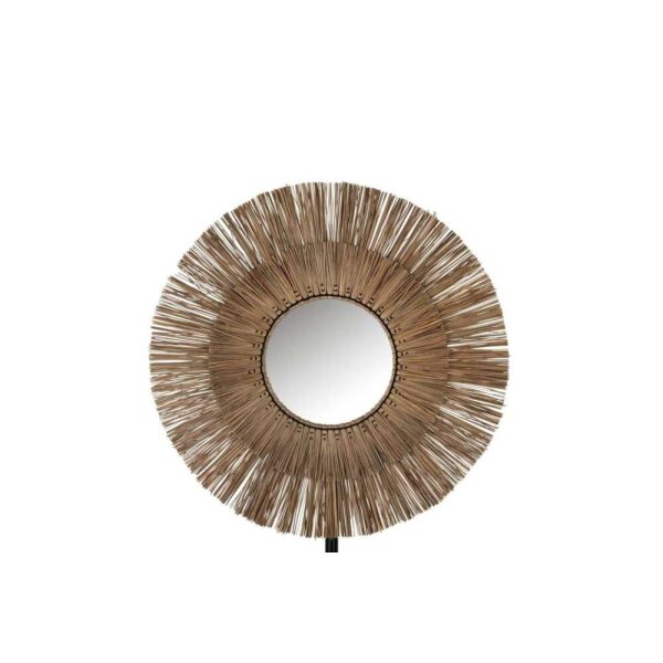 MIRROR MENDI ROUND GRASS NATURAL MEDIUM - Bilde 4