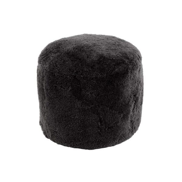 POUF ROUND SHEEPSKIN DARK GREY - Bilde 3