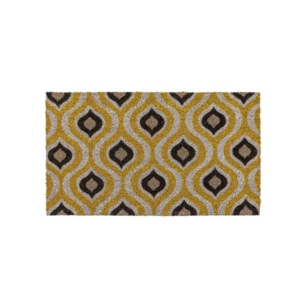 Ikat Ochre and Natural Coir Doormat 400x700mm-