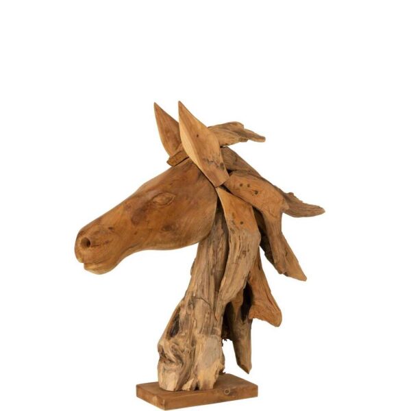 HORSE HEAD PIECES TEAK WOOD NATURAL - Bilde 4