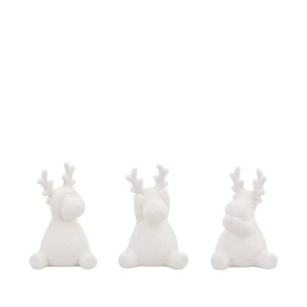 Reindeer with LED White (Set of 3) 80x65x120mm-