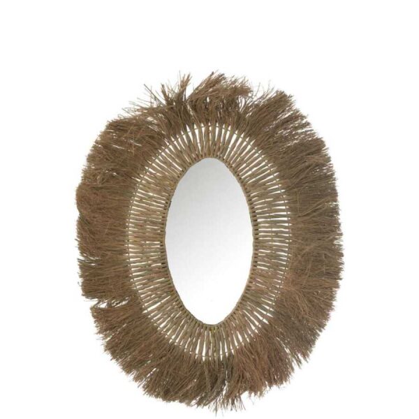 MIRROR OVAL BRAIDED GRASS NATURAL