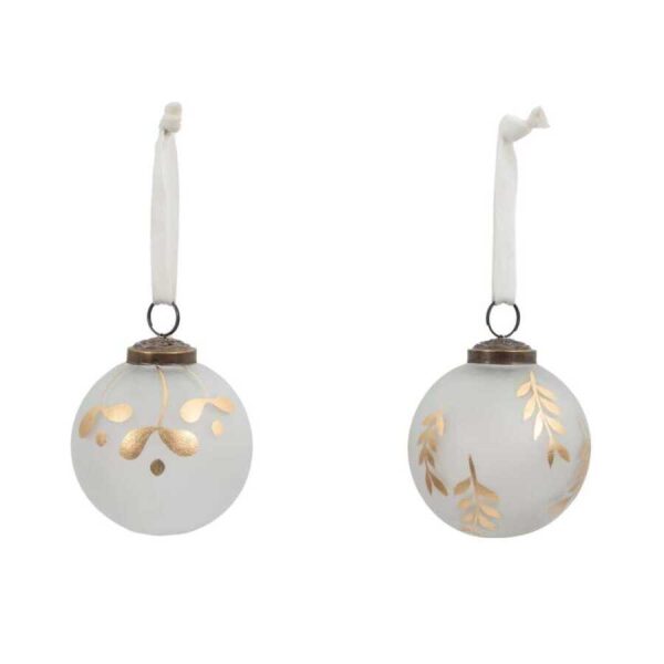 Mistel Baubles White Gold (Set of 6) 80x80x80mm-