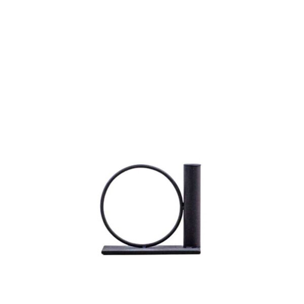 Yara Candlestick Metal Black 180x80x140mm-