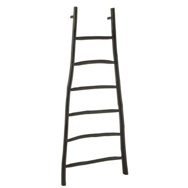 LADDER 6 STEPS TEAK WOOD BLACK