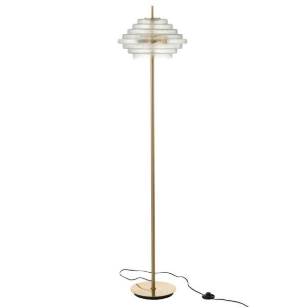 LAMP ON FOOT LED GOLD METAL/GLASS TRANSPARENT